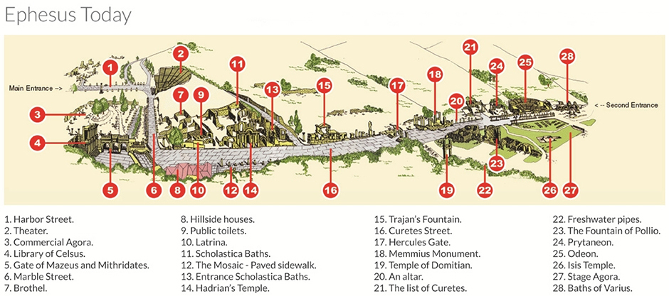 Ephesus Map Ephesus Map